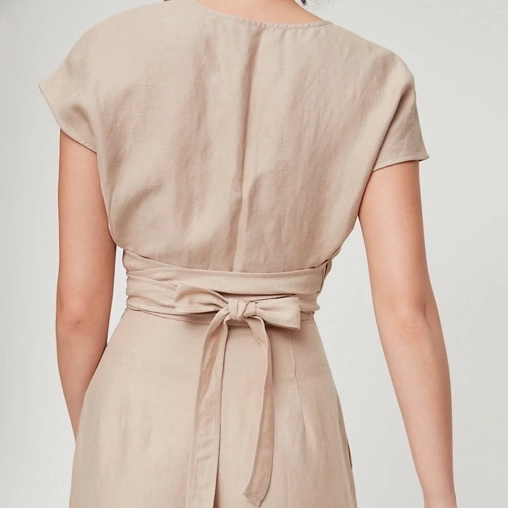 Wilfred Brax Linen Cut Out Jumpsuit beige